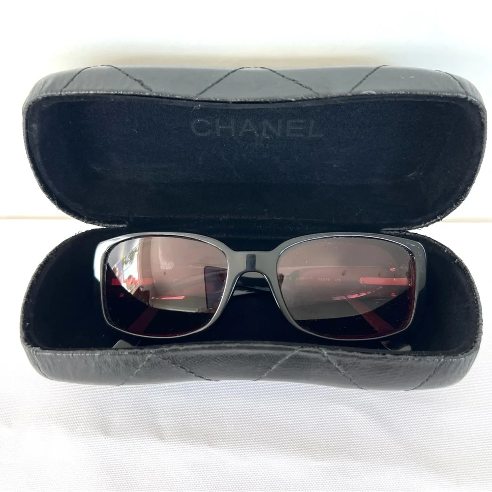 CHANEL 5115-Q c.501/87 Rectangle Curved Lens Black CC Frame Prescription Glasses